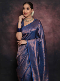 Enigmatic Navy Blue Color Art Silk Saree