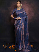 Enigmatic Navy Blue Color Art Silk Saree