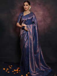 Enigmatic Navy Blue Color Art Silk Saree