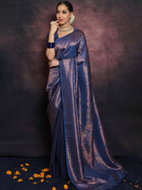 Enigmatic Navy Blue Color Art Silk Saree