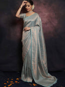 Ethereal Sea Green Color Art Silk Saree