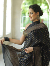 Gorgeous Black Color Art Silk Saree