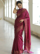 Awe-inspiring Wine Color Art Silk Saree