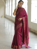 Awe-inspiring Wine Color Art Silk Saree