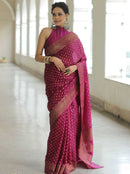 Awe-inspiring Wine Color Art Silk Saree