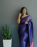 Whimsical Blue Color Art Silk Saree