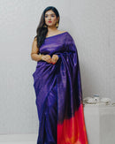 Whimsical Blue Color Art Silk Saree