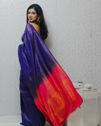 Whimsical Blue Color Art Silk Saree