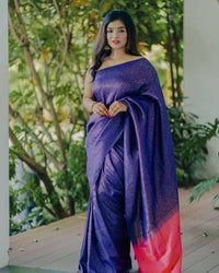 Whimsical Blue Color Art Silk Saree