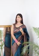 Vivacious Rama Color Art Silk Saree