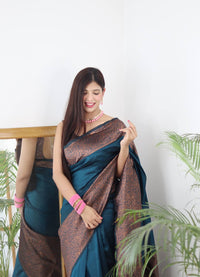 Vivacious Rama Color Art Silk Saree