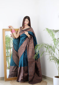 Vivacious Rama Color Art Silk Saree