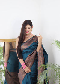 Vivacious Rama Color Art Silk Saree