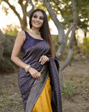 Ethereal Navy Blue Color Art Silk Saree