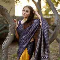 Ethereal Navy Blue Color Art Silk Saree