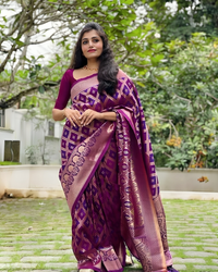 Whimsical Purple Color Art Silk Saree