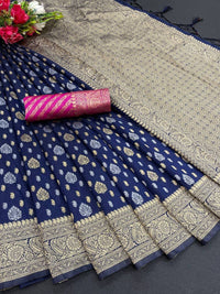 Harmonious Navy Blue Color Art Silk Saree