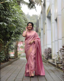 Splendorous Pink Color Art Silk Saree