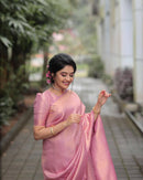 Splendorous Pink Color Art Silk Saree