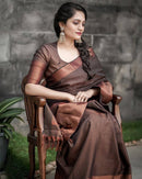 Ornate Coffee Color Art Silk Saree