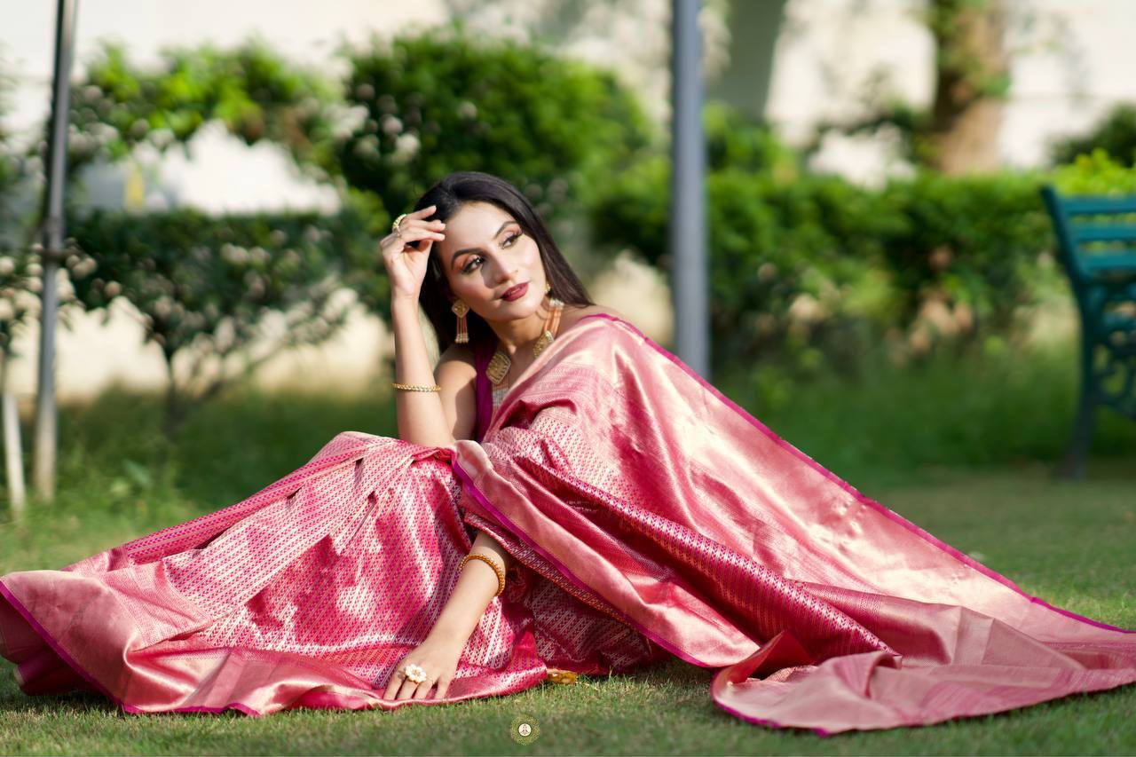 Vivacious Pink Color Art Silk Saree