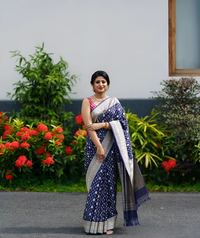 Harmonious Navy Blue Color Art Silk Saree